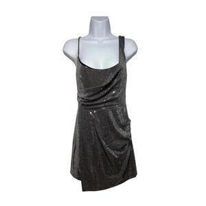 Express Black Sequin Mini Dress Size Small Spaghetti Strap Party Formal Sexy